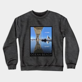 Ocean Beach Pier White Crewneck Sweatshirt